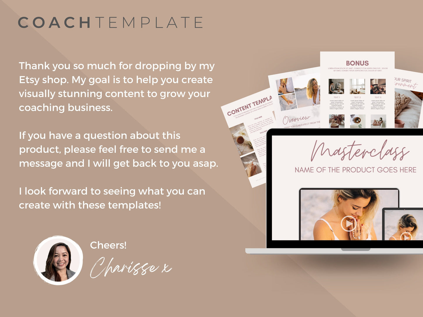 Beige Ebook Template Canva Workbook for Lead Magnet | Spiritual life coach content creator | worksheet planner journal Canva template