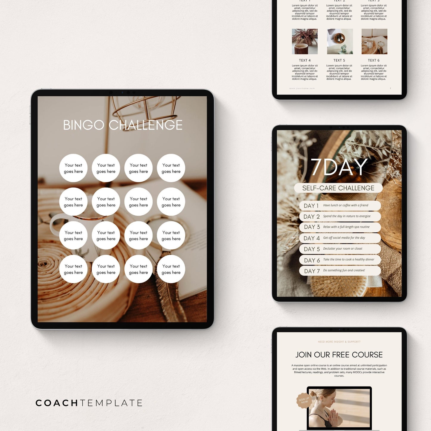 Challenge Worksheet Canva Template | Commercial Use Workbook Lead Magnet for Life Wellness Coach Spiritual business course content creator - CoachTemplate.com 30CTCW
Canva templates to help you create a challenge for your coaching business.