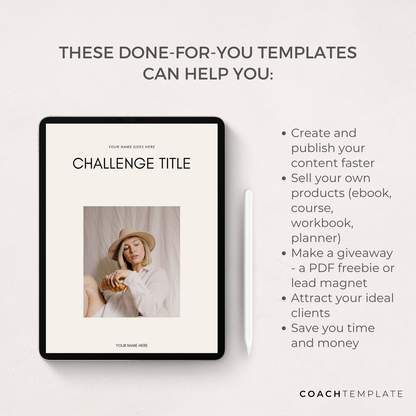 Challenge Worksheet Canva Template | Commercial Use Workbook Lead Magnet for Life Wellness Coach Spiritual business course content creator - CoachTemplate.com 30CTCW
Canva templates to help you create a challenge for your coaching business.