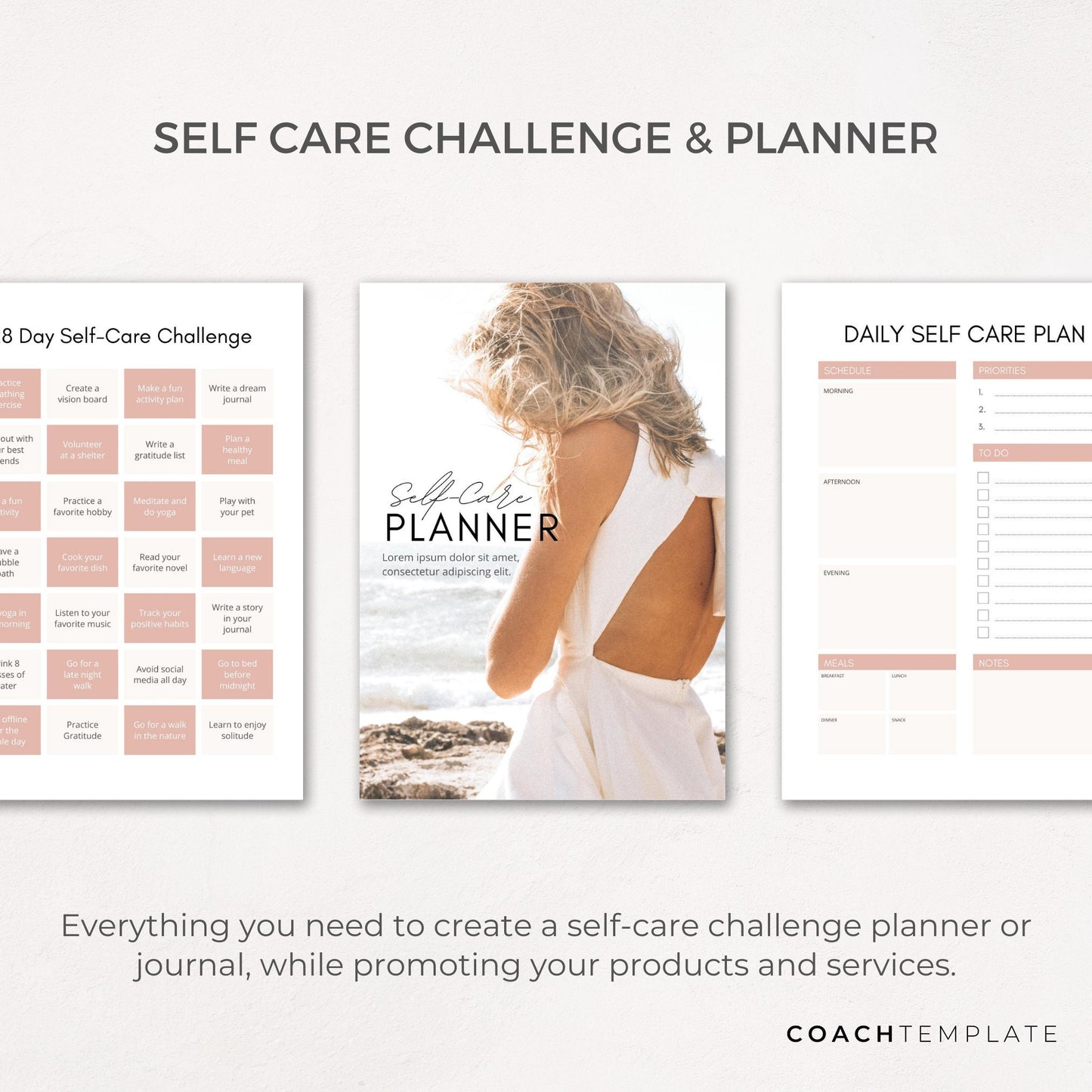 Editable Self Care Challenge Planner Journal Canva Template | Workbook Lead Magnet for Life Coach Wellness Blogger Business | Commercial Use
Self Care Challenge Planner Journal Canva Template CT036 - CoachTemplate.etsy.com
