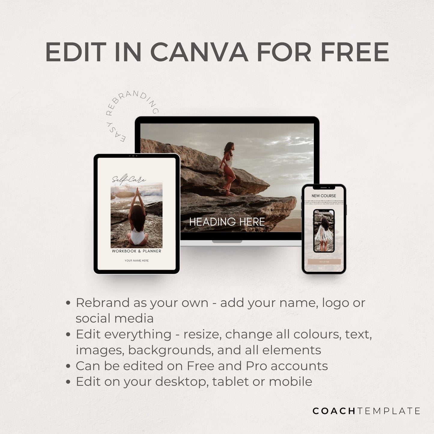 Self Care Challenge Planner Journal Canva Template - CoachTemplate.com 32CTSC
Editable Self Care Challenge Planner Journal Canva Template | Commercial Use Workbook Lead Magnet Coach Spiritual business content creator