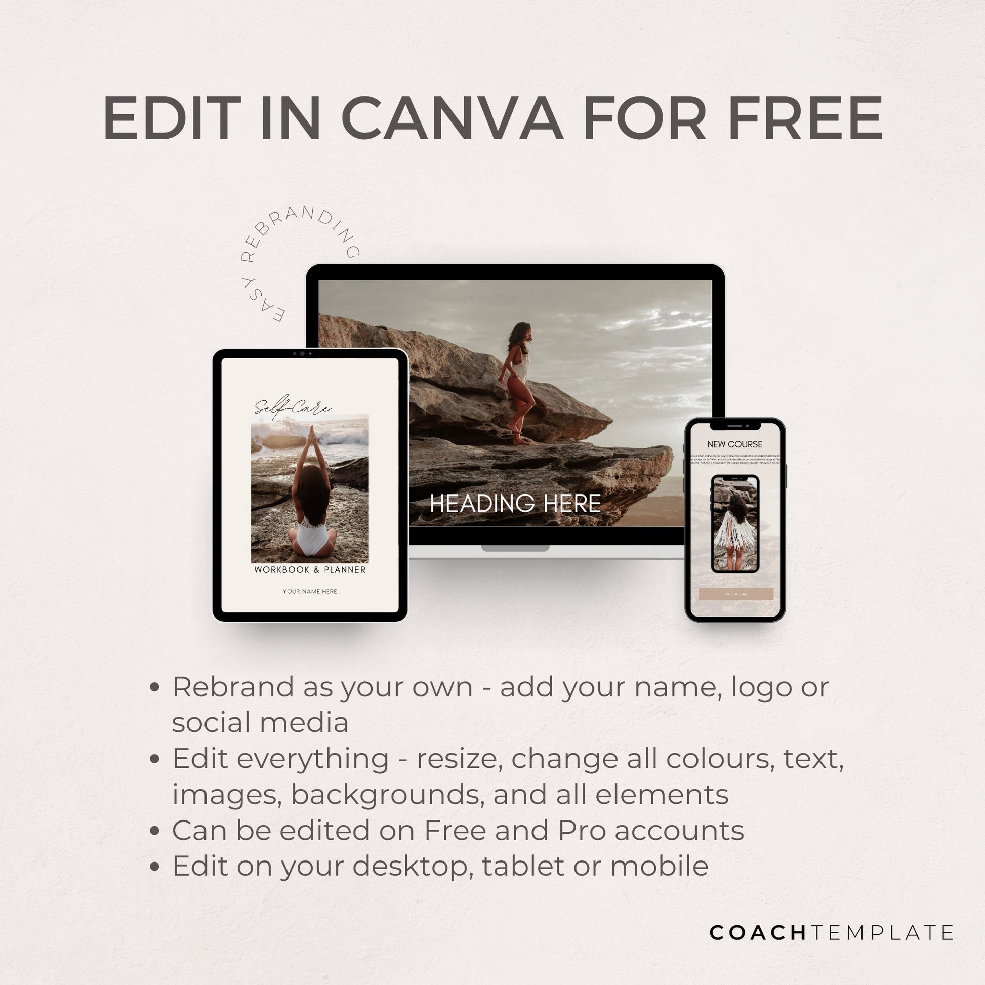 Self Care Challenge Planner Journal Canva Template - CoachTemplate.com 32CTSC
Editable Self Care Challenge Planner Journal Canva Template | Commercial Use Workbook Lead Magnet Coach Spiritual business content creator