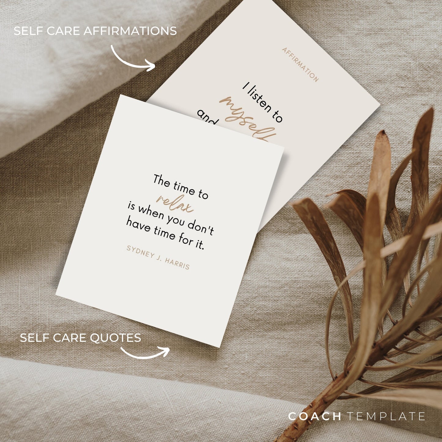 Editable Self Care Card Deck Canva Template | Affirmations Quotes Activities Journal Prompts | Wellness Life Coach Business | Commercial Use CT037
This 50 card template is what you need to quickly and easily create your self-care card deck.