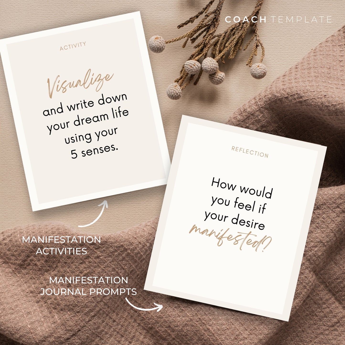 Editable Manifesting Card Deck Canva Template | Manifestation Law of Attraction Affirmation Quote Activity Journal Prompt | Commercial Use
A 50 card template to quickly and easily create your manifesting card deck. CoachTemplate.com CT043