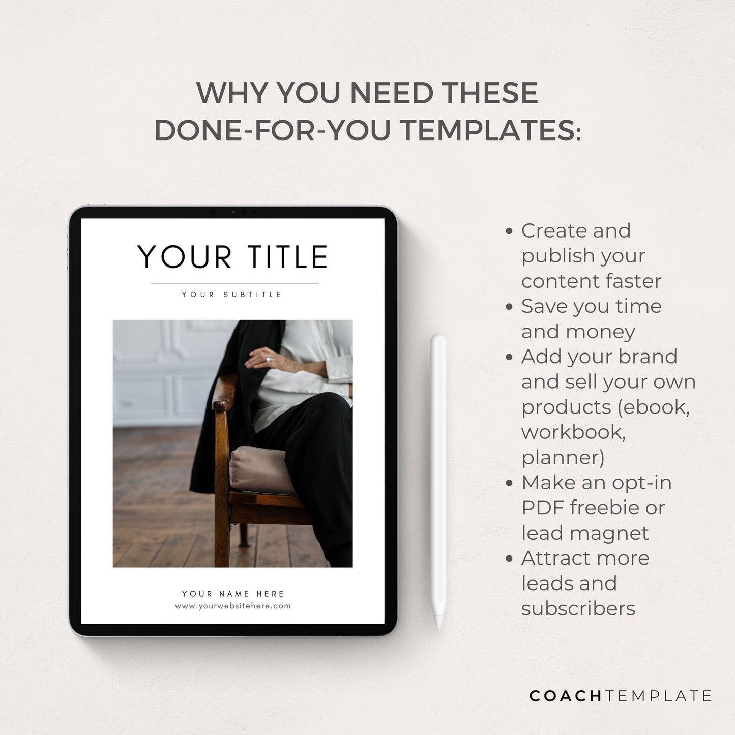 Editable Coaching Ebook Workbook Lead Magnet Canva Template for Life Wellness Spiritual Coach Business Content Creator | Commercial Use
CT052 CoachTemplate.com