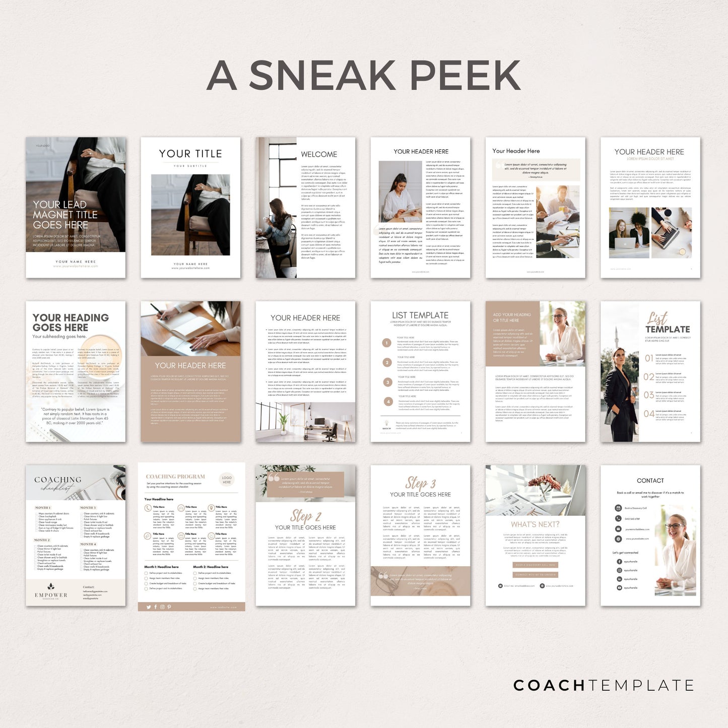 Editable Coaching Ebook Workbook Lead Magnet Canva Template for Life Wellness Spiritual Coach Business Content Creator | Commercial Use
CT052 CoachTemplate.com