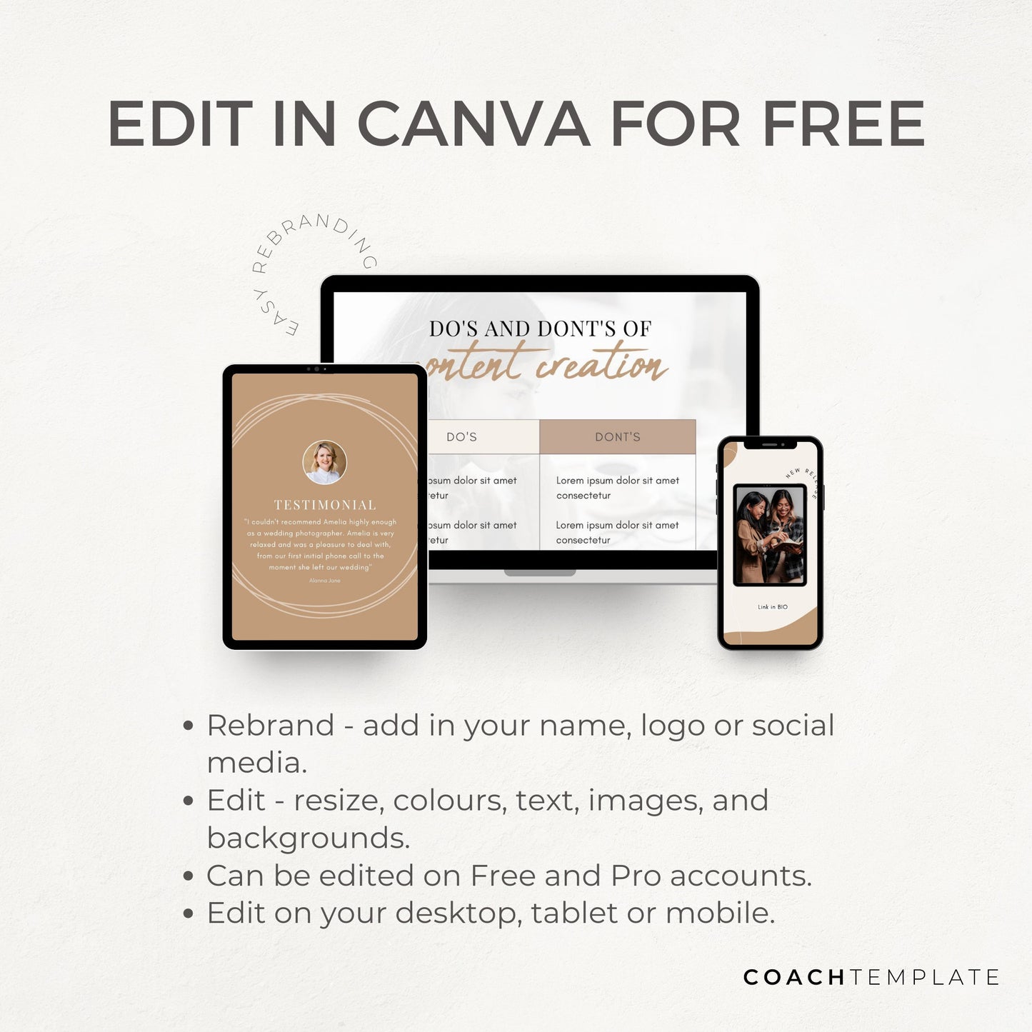 Editable Social Media Posts for Coaches | Canva Template for Life Wellness Business Spiritual Coach Blogger | Testimonials Motivation Quotes Promotional Posts
CT053 CoachTemplate.com