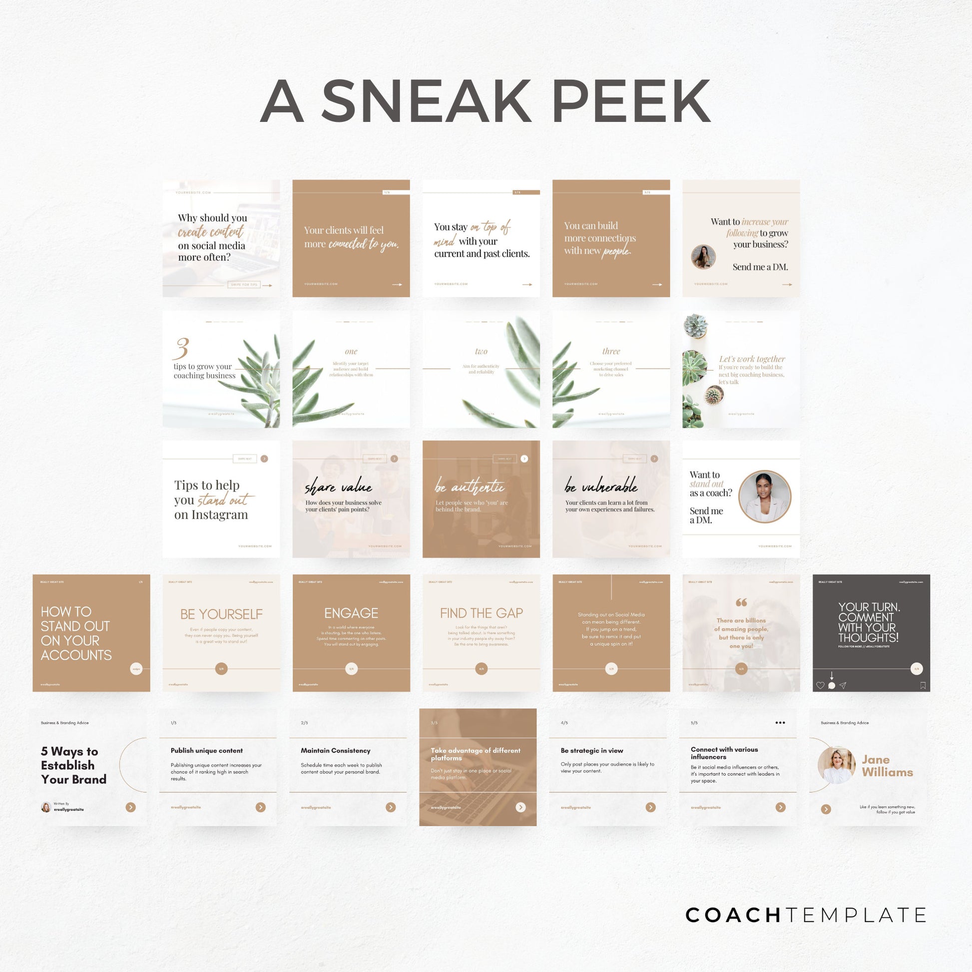 Editable Carousel Instagram Facebook LinkedIn Post Canva Template | Social Media for Life Coaches Corporate Businesses Blogger Influencer