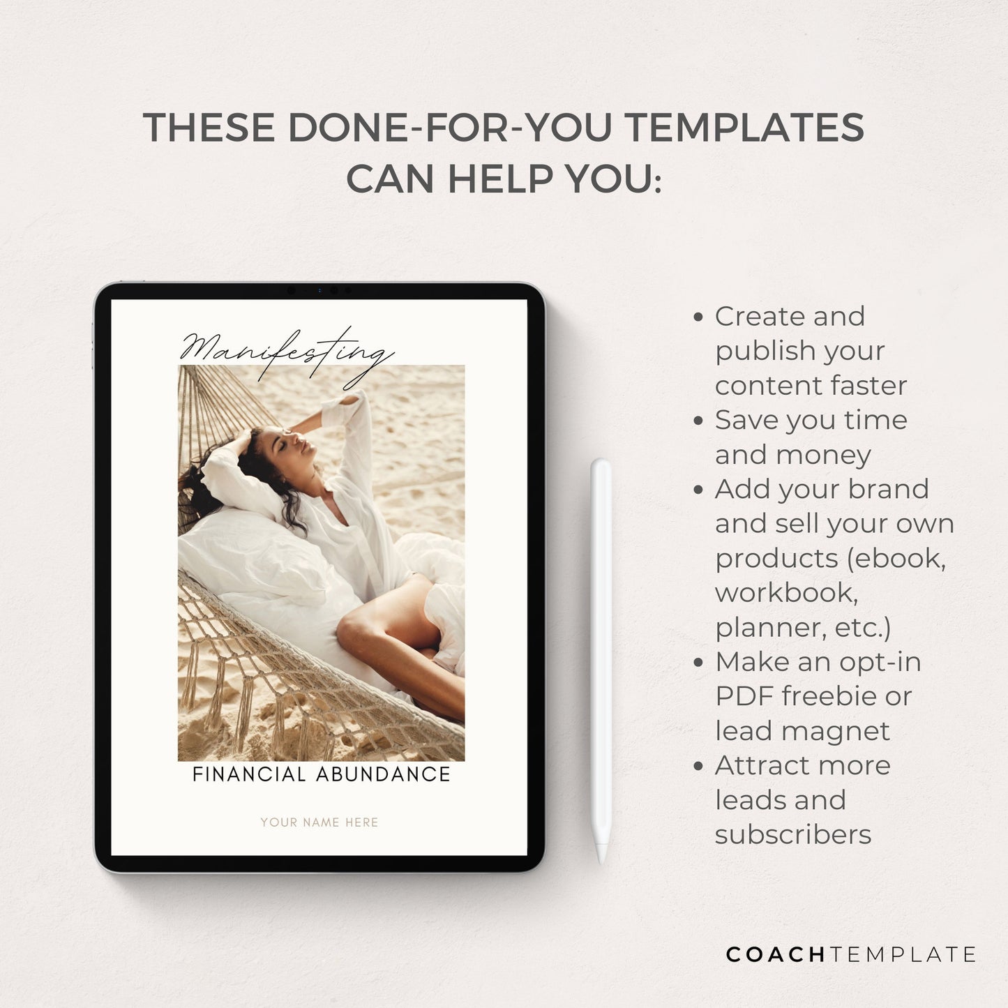 Money Manifesting eBook Canva Template, Financial Abundance Manifestation, Mindset Life Spiritual Wellness Coach or Small Business, Lead Magnet, Commercial Use, Law of Attraction, Done-for-you content with Cheque Template
CoachTemplate.com CT056