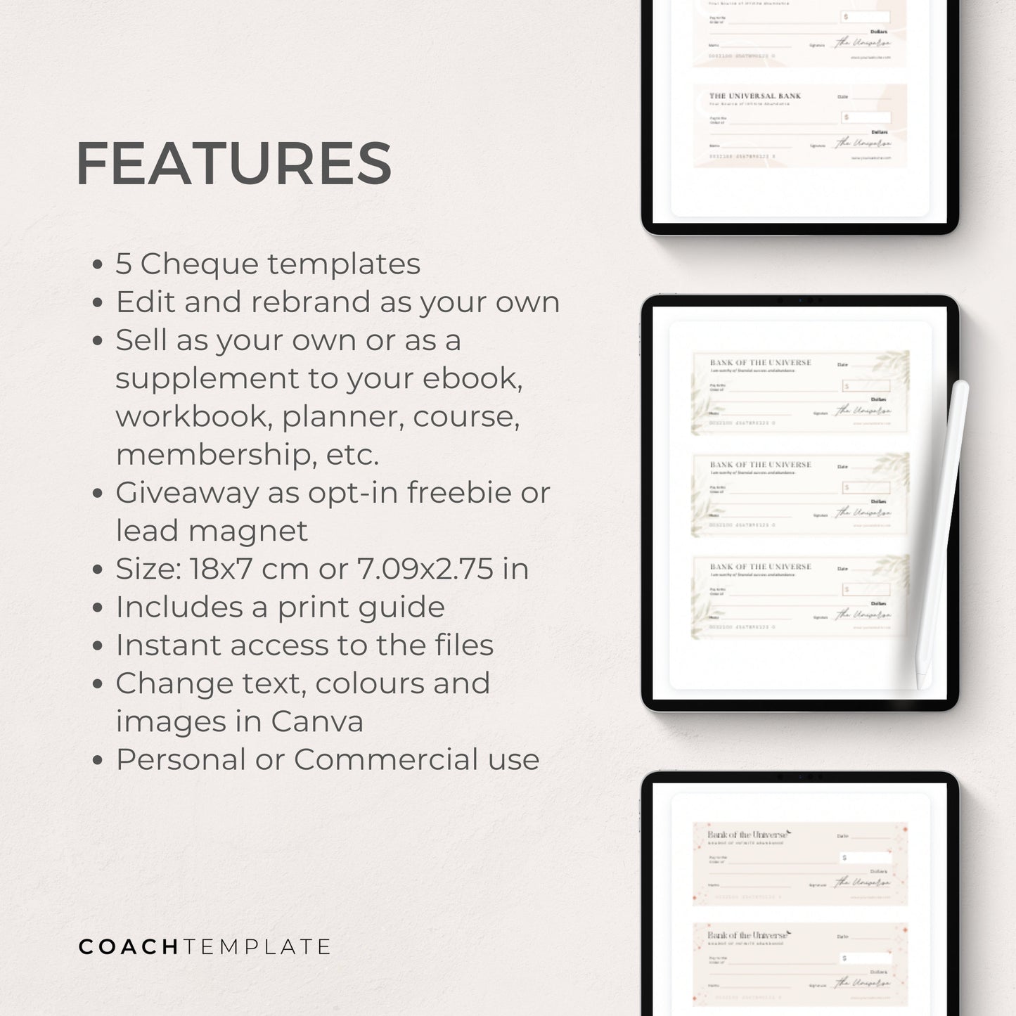 Editable Money Manifesting Cheque, Financial Abundance Manifestation Check Canva Template, Mindset Life Coach Small Business, Commercial Use, Law of Attraction, Done-for-you Content Design Template
CoachTemplate.com CT057
