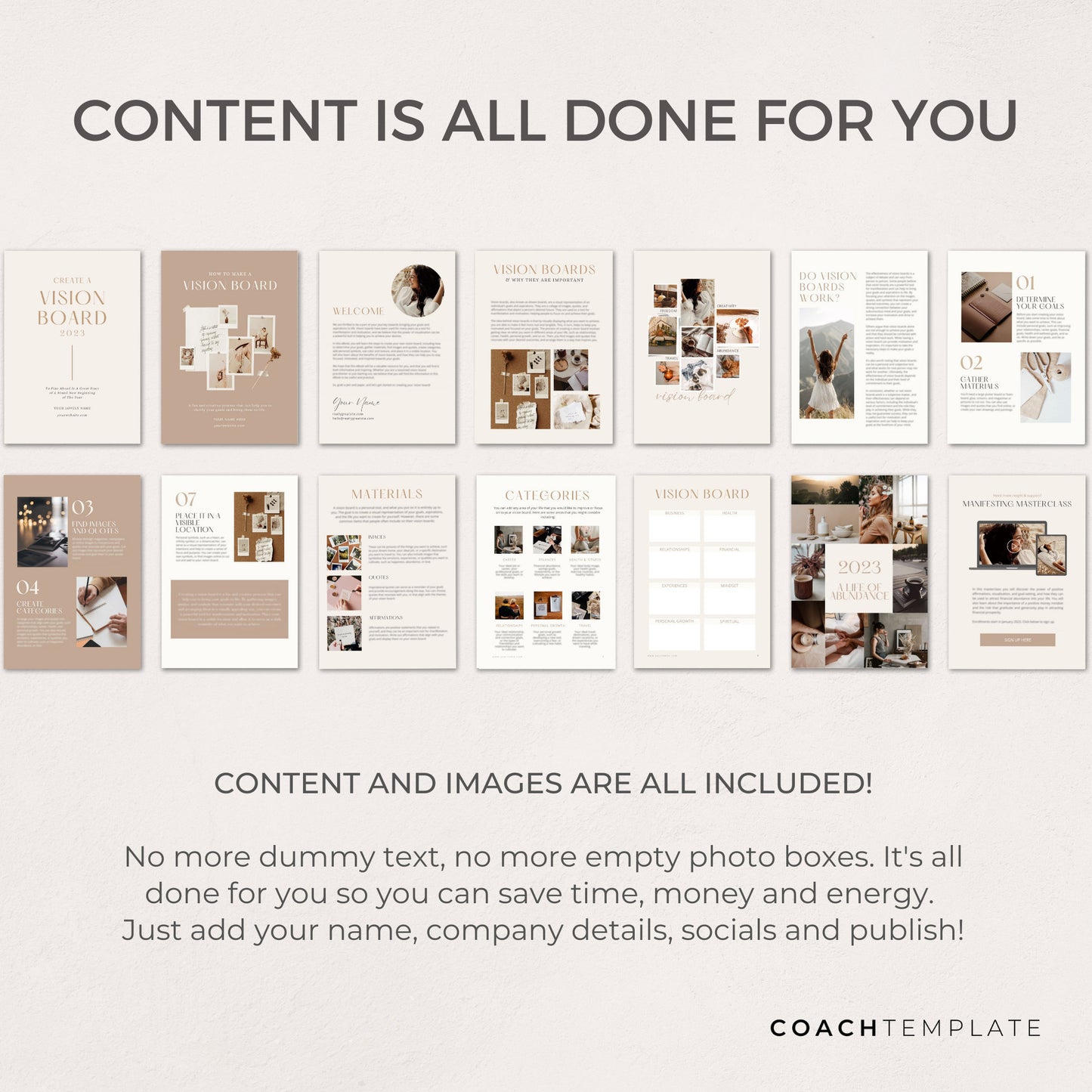 Create a Vision Board eBook Workbook Template Canva with Done-for-You Content | Manifesting Mindset Life Coach Small Business Commercial Use
CoachTemplate.com CT058
