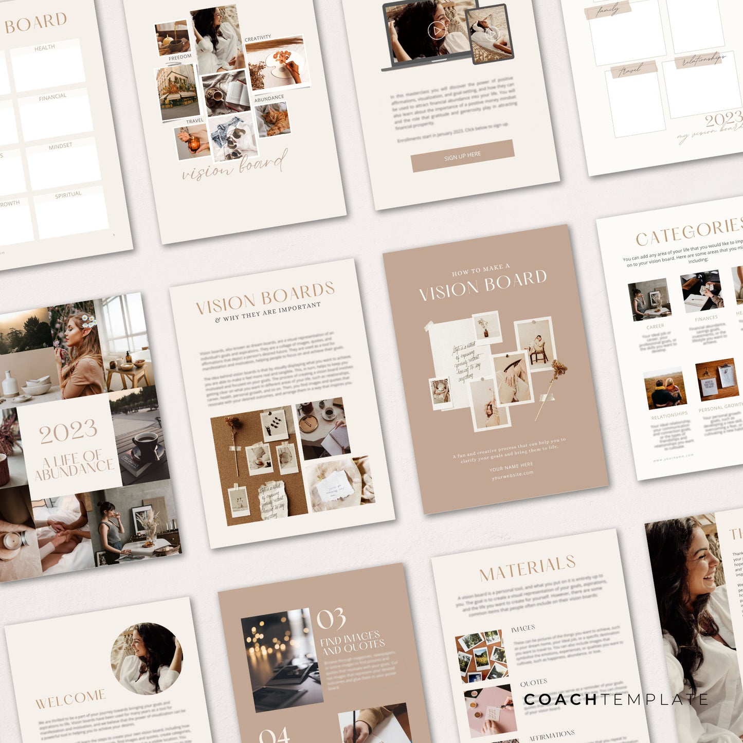 Create a Vision Board eBook Workbook Template Canva with Done-for-You Content | Manifesting Mindset Life Coach Small Business Commercial Use
CoachTemplate.com CT058