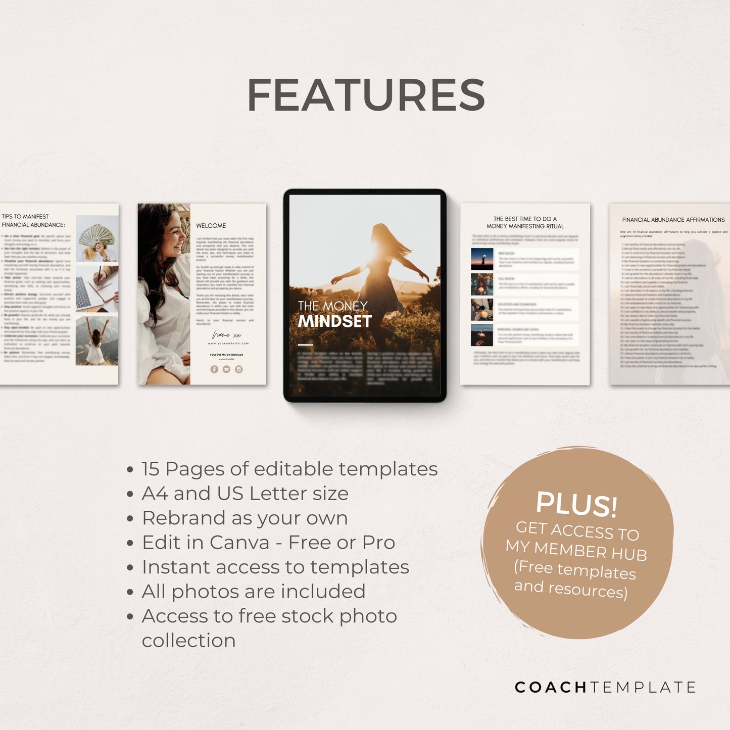 Money Manifesting eBook Canva Template, Financial Abundance Manifestation, Mindset Life Spiritual Wellness Coach or Small Business, Lead Magnet, Commercial Use, Law of Attraction, Done-for-you content with Cheque Template
CoachTemplate.com CT056