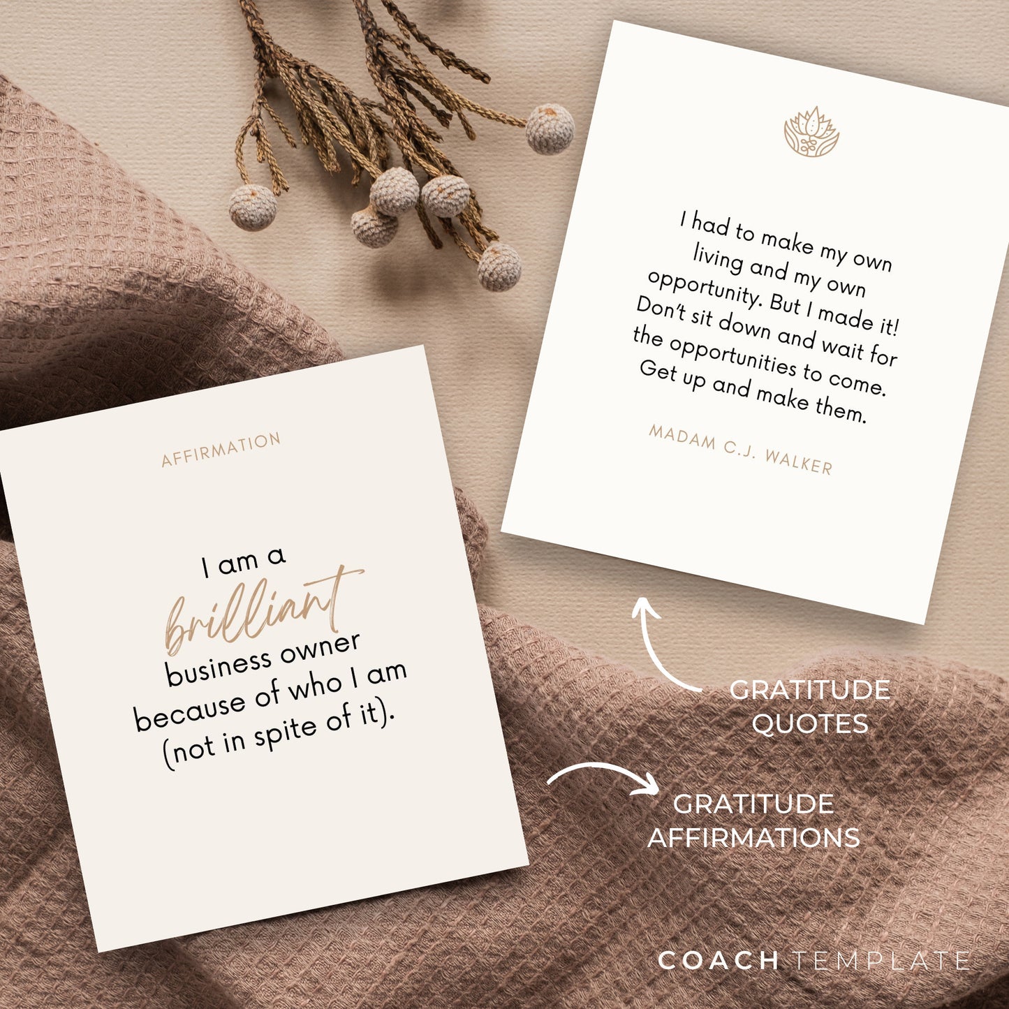 Card Deck Template for Coaching Business | Canva Template with Affirmations Motivational Quotes Activities Journal Prompts | Commercial Use 50 Card deck template for coaches and business owners. By CoachTemplate.com CT059