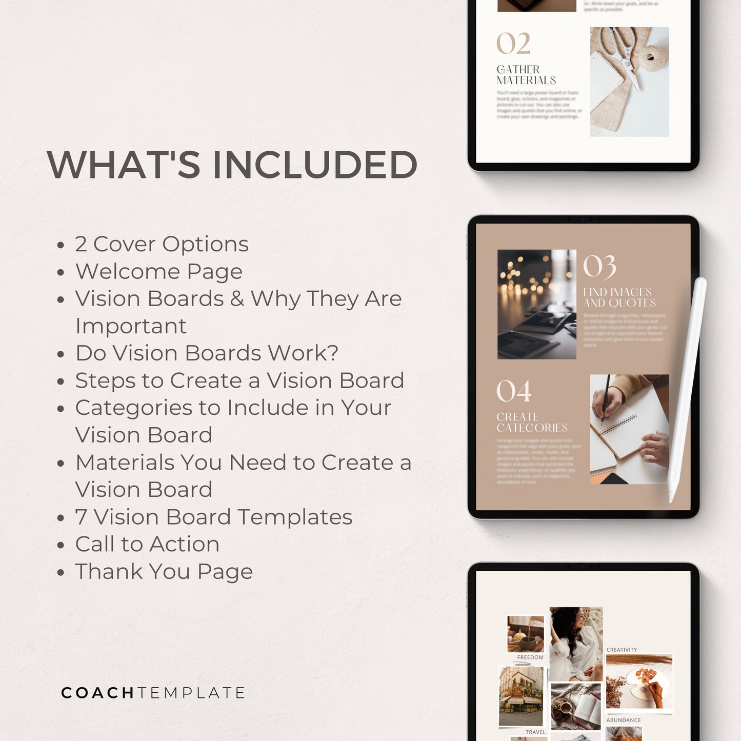 Create a Vision Board eBook Workbook Template Canva with Done-for-You Content | Manifesting Mindset Life Coach Small Business Commercial Use
CoachTemplate.com CT058