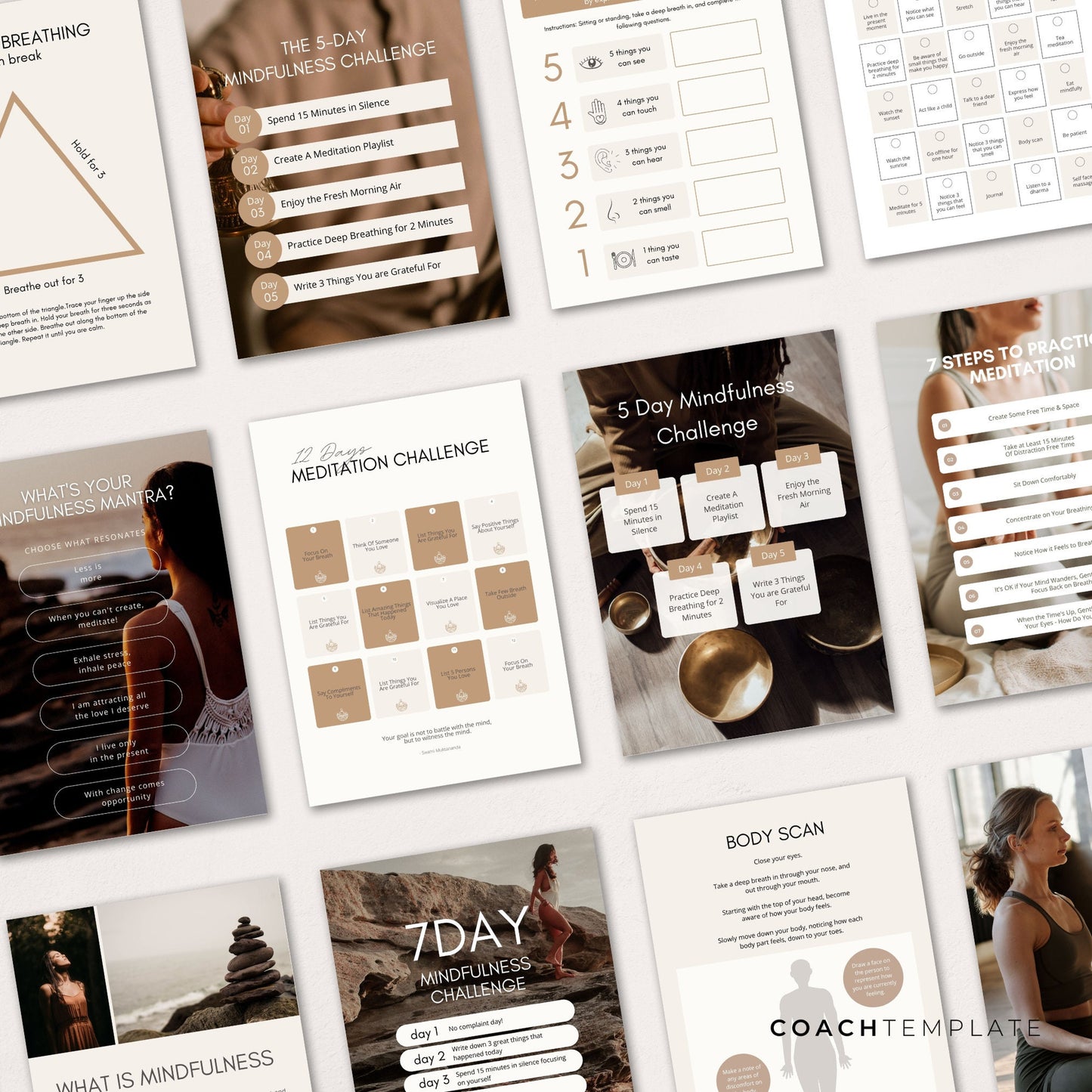 Mindfulness eBook Workbook Coaching Template | Canva Template | For Mental Health Coach, Coaching Business | Lead Magnet Commercial Use CoachTemplate.com CT042c
