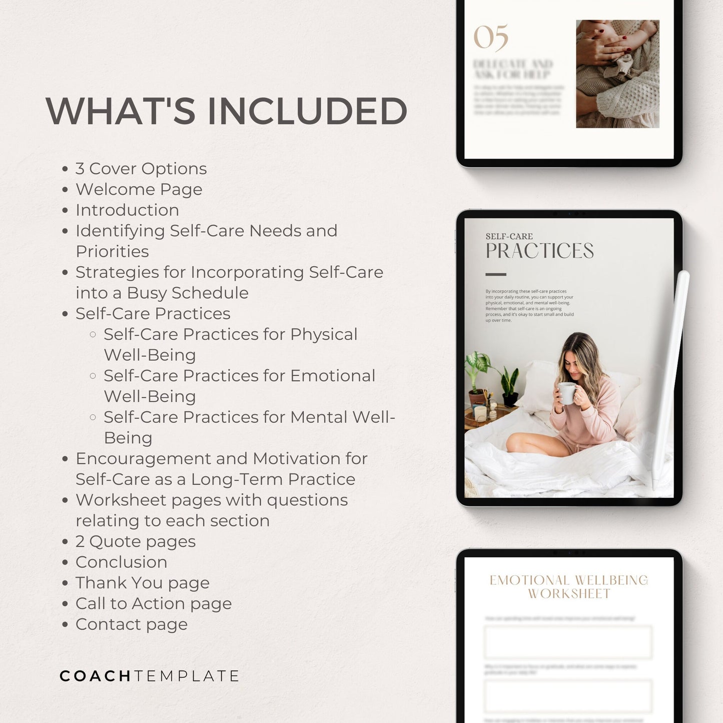 Self Care for Moms Ebook Template Canva, Health & Wellness Coaching Template, Self Care Workbook Canva Template, Lead Magnet, Commercial Use, 100% done-for-you ebook template for coaches, bloggers and online businesses. Coachtempalte.com CT063