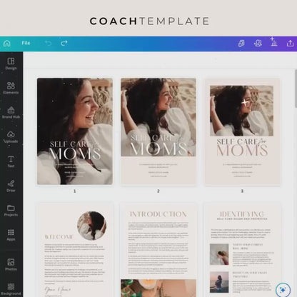 Self Care for Moms Ebook Template Canva, Health & Wellness Coaching Template, Self Care Workbook Canva Template, Lead Magnet, Commercial Use