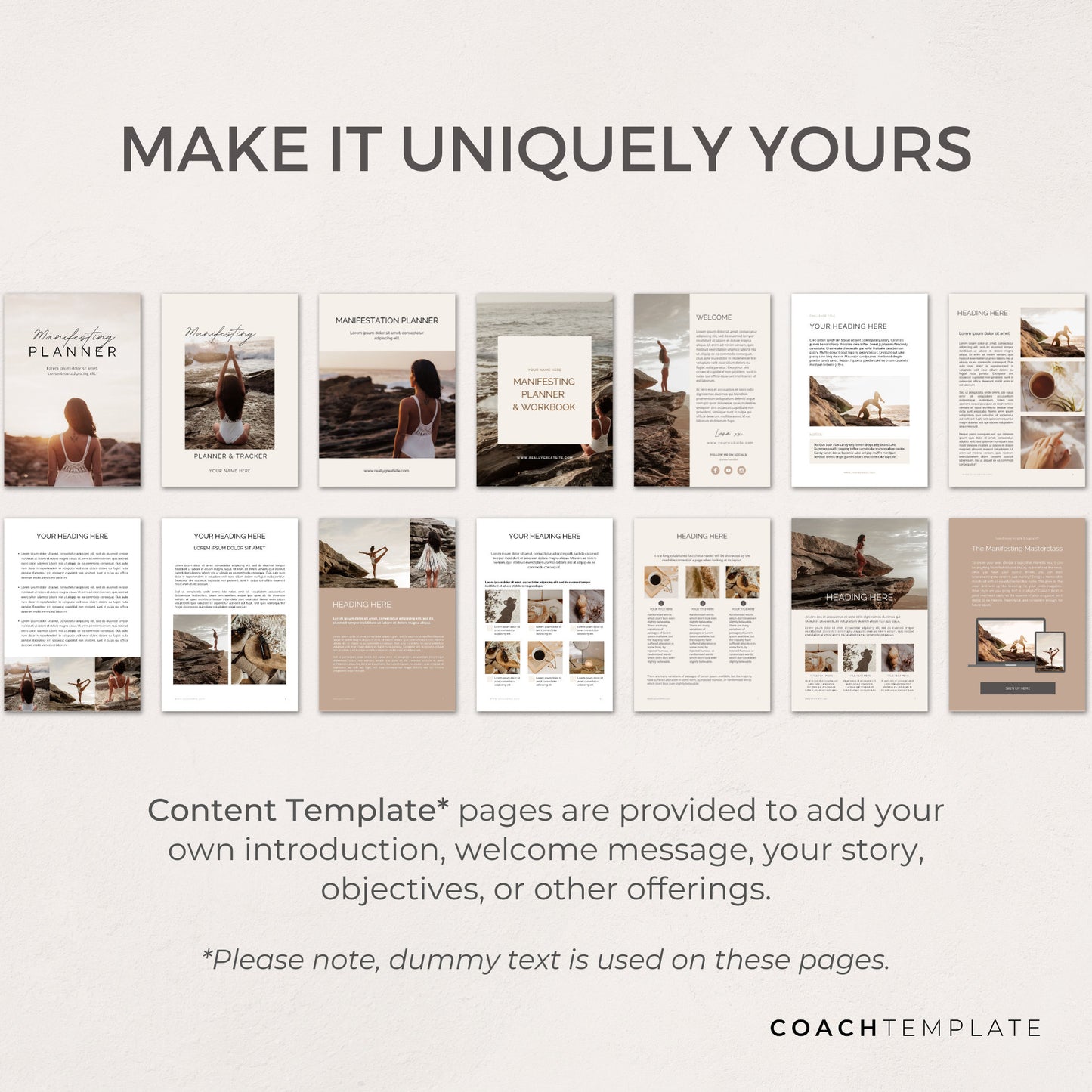 Editable Manifesting ebook Planner Workbook Journal Canva Template | Commercial Use Manifestation Lead Magnet for life, wellness spiritual coach, blogger small business, or content creator. CT039

CoachTemplate.com