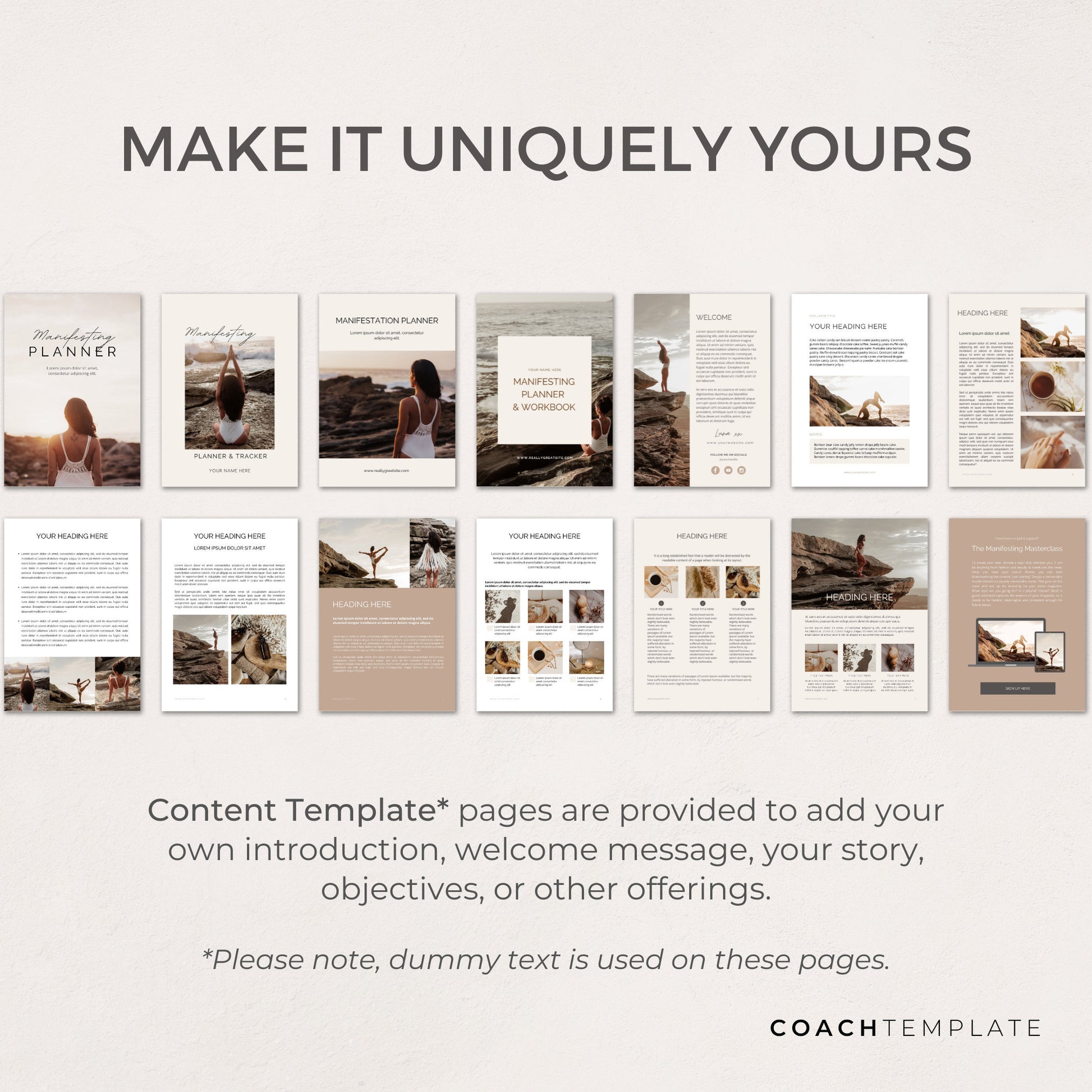 Editable Manifesting ebook Planner Workbook Journal Canva Template | Commercial Use Manifestation Lead Magnet for life, wellness spiritual coach, blogger small business, or content creator. CT039

CoachTemplate.com