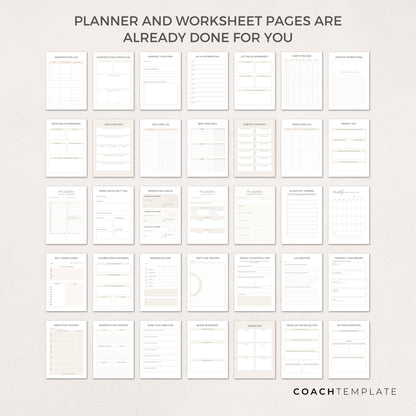 Editable Manifesting ebook Planner Workbook Journal Canva Template | Commercial Use Manifestation Lead Magnet for life, wellness spiritual coach, blogger small business, or content creator. CT039

CoachTemplate.com