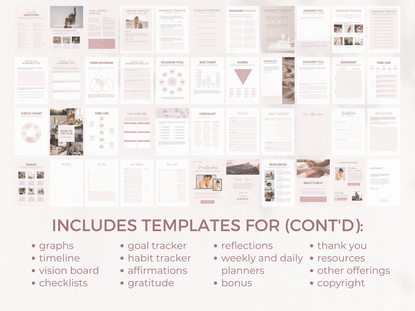 Pink eBook Template Canva for Content Creator Life Coach Wellness Coaching Business  | Spiritual ebook PDF Workbook template lead magnet - CoachTemplate.com 08MREW