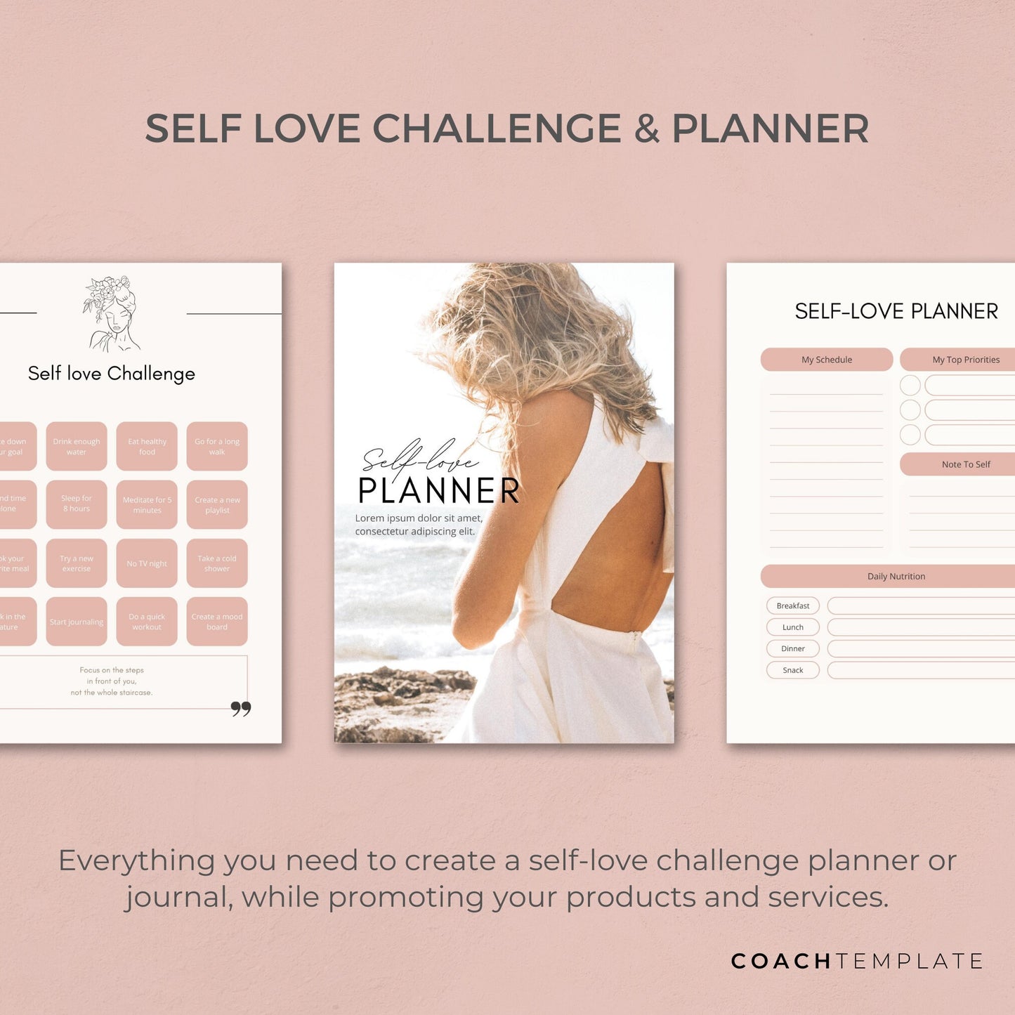 Self Love Challenge Planner Journal Editable Canva Template | wellness blogger Life Coaching business | Commercial Use Workbook Lead Magnet

Self Love Challenge Planner Journal Canva Template CT035 - CoachTemplate.etsy.com