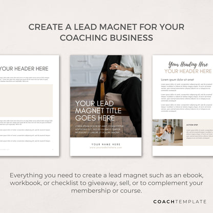 Editable Coaching Ebook Workbook Lead Magnet Canva Template for Life Wellness Spiritual Coach Business Content Creator | Commercial Use

CT052 CoachTemplate.com