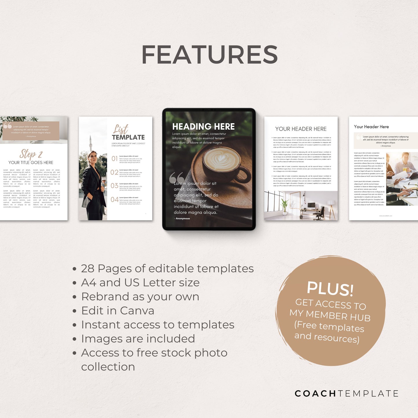 Editable Coaching Ebook Workbook Lead Magnet Canva Template for Life Wellness Spiritual Coach Business Content Creator | Commercial Use

CT052 CoachTemplate.com