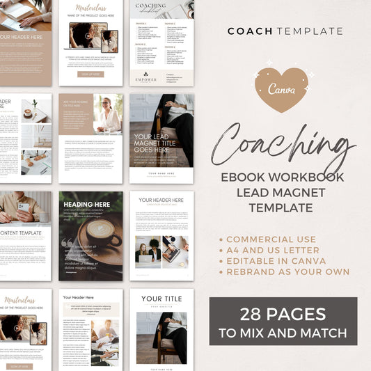 Editable Coaching Ebook Workbook Lead Magnet Canva Template for Life Wellness Spiritual Coach Business Content Creator | Commercial Use