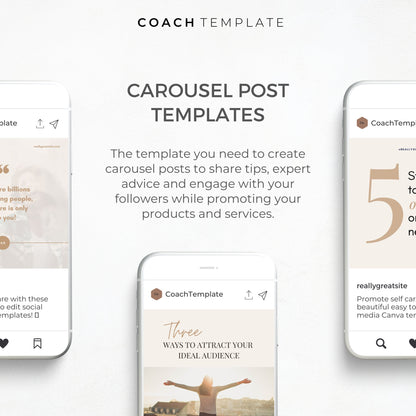 Editable Carousel Instagram Facebook LinkedIn Post Canva Template | Social Media for Life Coaches Corporate Businesses Blogger Influencer