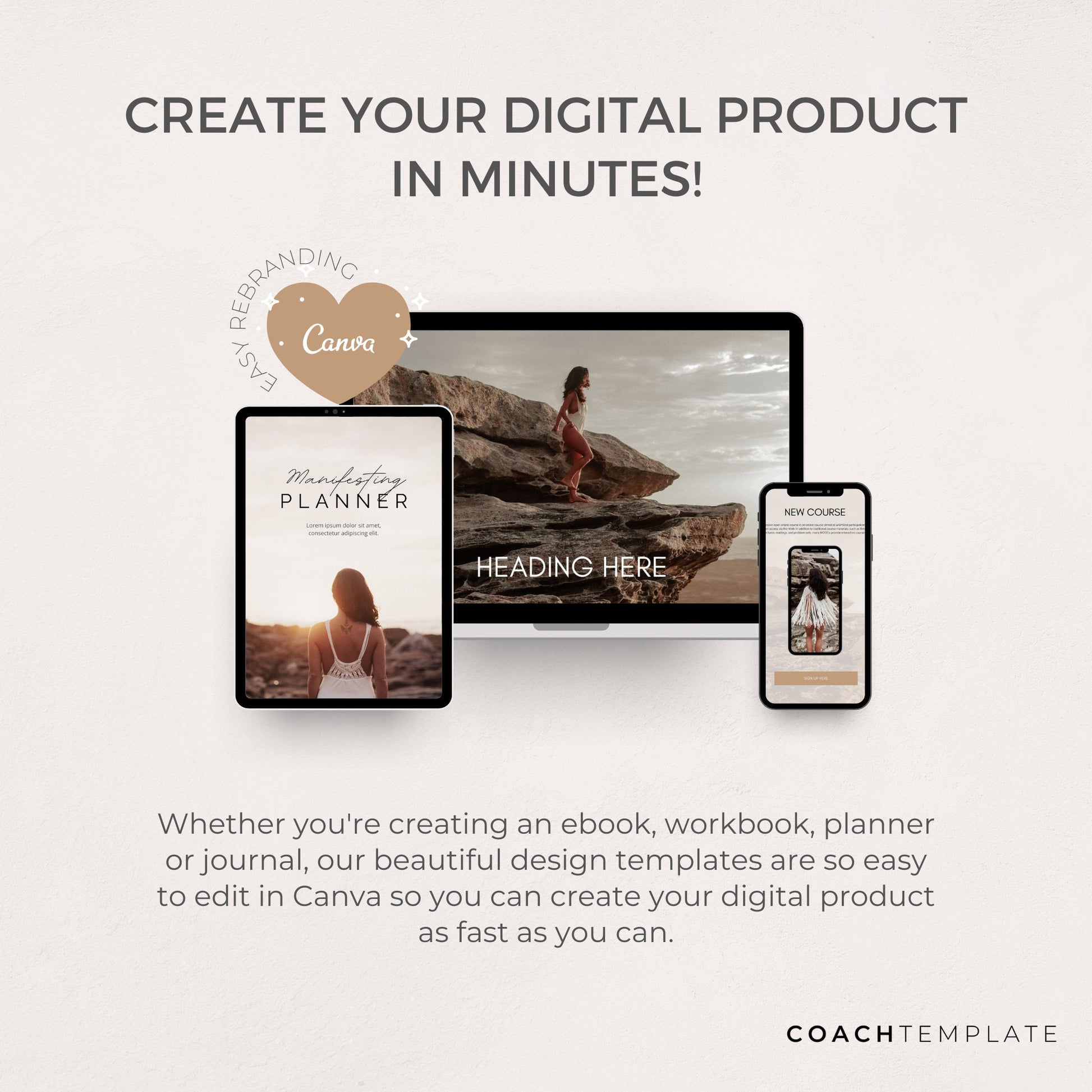 Ultimate Manifesting Canva Template Bundle | Coaching Template | For Life, Wellness, Mindset Coaching and Online Business | Commercial Use Coachtemplate.com CT061