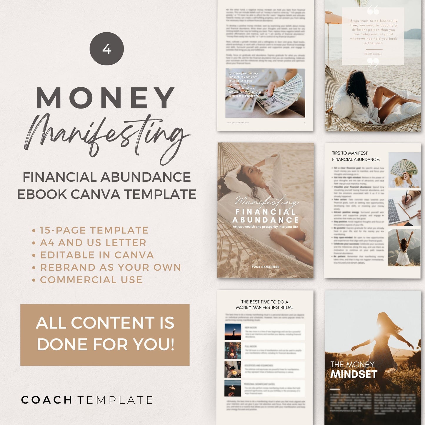 Ultimate Manifesting Canva Template Bundle | Coaching Template | For Life, Wellness, Mindset Coaching and Online Business | Commercial Use Coachtemplate.com CT061